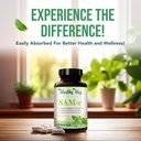 Healthy Way 500mg SAM-e Supplement - High Strength 500mg S-Adenosyl-L-Methionine Capsules for Joint Brain Liver and Mood Support - Non-GMO High Absorption Same Supplement (90 Servings) 6