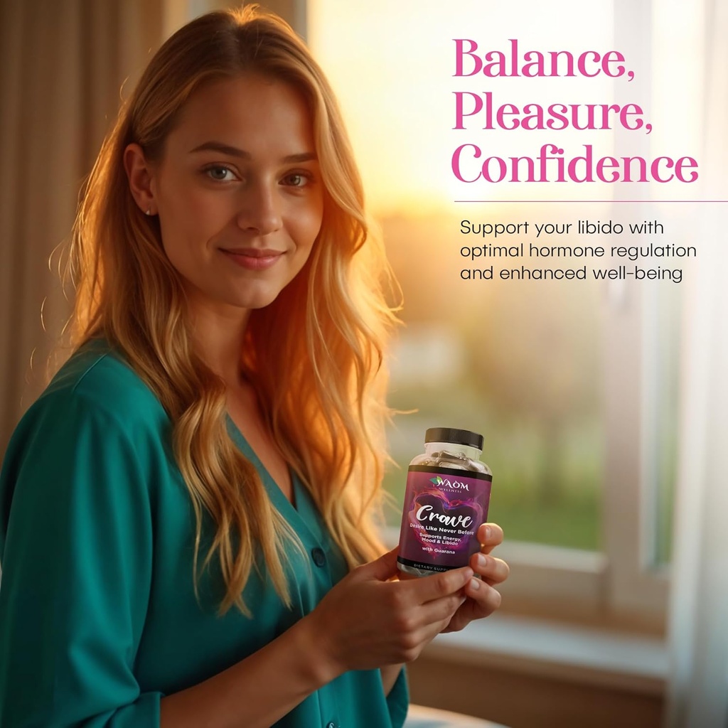 Crave – Women’s Desire Booster with Maca, Ashwagandha & L-Theanine – Natural Energy, Mood & Hormone Balance Support – 60 Vegan Capsules 6