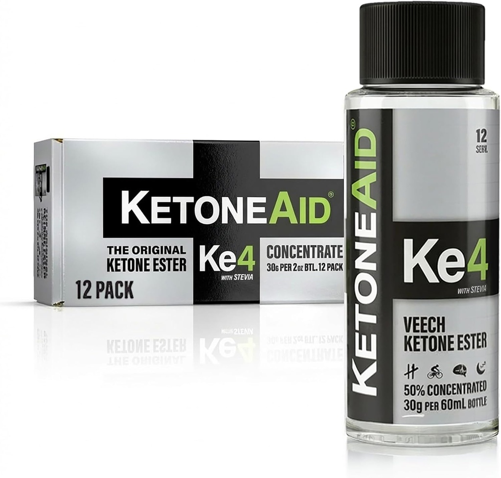 KetoneAid Ke4 Ketone Ester Concentrate | Not a Ketone Salt, No Sugar, No Caffeine | Exogenous D-BHB Ester | 12 Serving Per Bottle (12 Count) 2