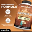 Nutrivein Premium Magtein Magnesium L-Threonate Supplement 2207 mg - 90 Caps (3 a Day): High-Absorption Magnesium Threonate for Brain, Sleep, Mood & Recovery 5
