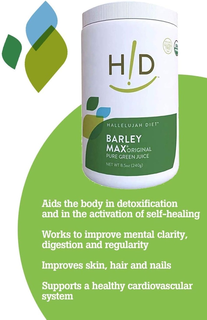 Hallelujah Diet Organic BarleyMax - Barley Grass Juice and Alfalfa Juice Powder, Vegan Formula, Plant-Based Dietary Supplement, Health Food Products, Original, 8.5 Ounce Bottle (60 Day Supply) 4