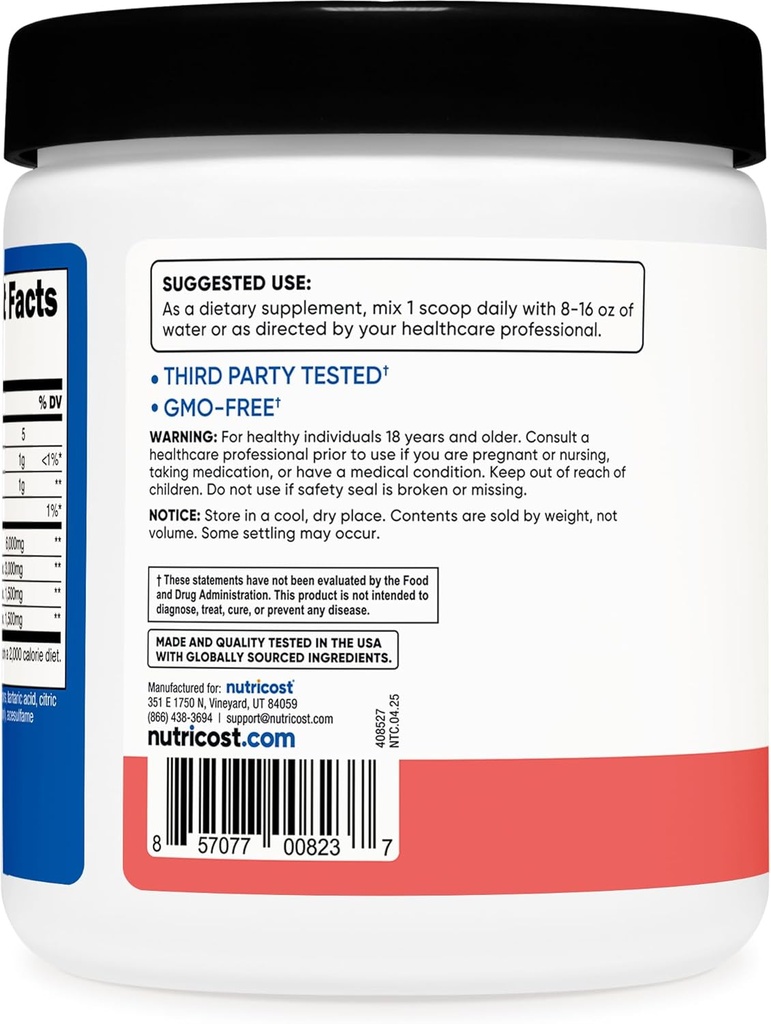 Nutricost BCAA Powder (Watermelon, 30 Servings) - Optimal 2:1:1 Ratio 5