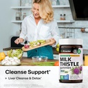 BIO KRAUTER Milk Thistle Liver Detox Gummies - 1500 mg Strength - 60 Chews - Silymarin Milk Thisle Supplement - Vegan Gelatine-Free Formula 3