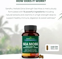 SANDHUHERBALS Sea Moss Capsules with Black Seed Oil Ashwagandha Ginger Burdock Root | Advanced Seamoss 60 Count | All Men Women Age 6