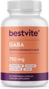 BESTVITE GABA 750mg per Capsule (120 Vegetarian Capsules) - No Stearates - No Fillers - Vegan - Gluten Free - Non GMO 2