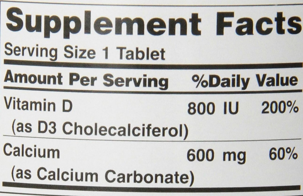 Nature's Bounty High Potency Calcium 600 + D Tablets - 0250ct, 1.17 Bottles (Pack of 2) 5