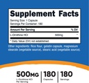 Nutricost L-Ornithine 500mg, 180 Capsules - Non-GMO and Gluten Free 3