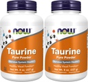 NOW Supplements, Taurine Pure Powder, Nervous System Health*, Amino Acid, 8-Ounce (Pack of 2) 2