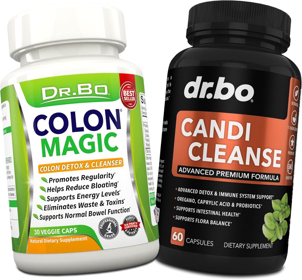 Colon Cleanse Candi Detox Formula - Natural Bowel Cleanser Pills for Intestinal Bloating & Anti Overgrowth Cleansing for Women & Men - Daily Constipation Relief Supplement Gut Stomach Balance Control 2
