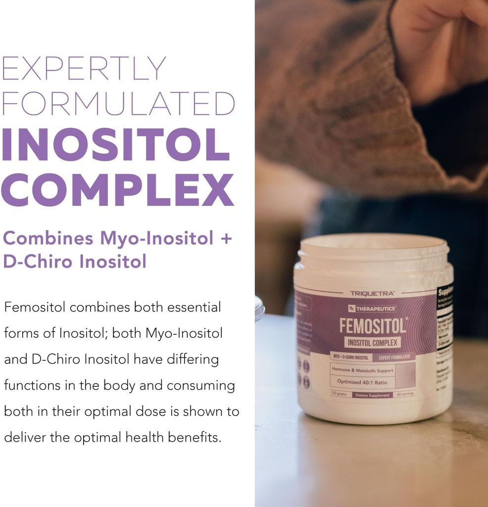 FemoSitol Inositol Powder | Myo-Inositol & D-Chiro Inositol Complex - Clinically Proven 40:1 Ratio (Vitamin B8) | PCOS, Hormonal Balance & Healthy Ovarian Function Support (123 gram – 60 Servings) 6