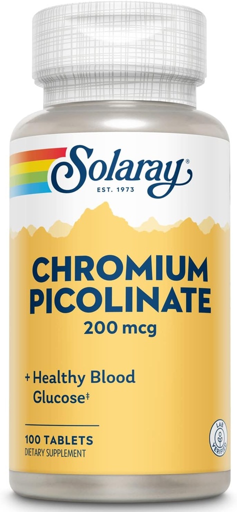 Solaray Chromium Picolinate, Tablet (Btl-Plastic) 200mcg | 50ct 4