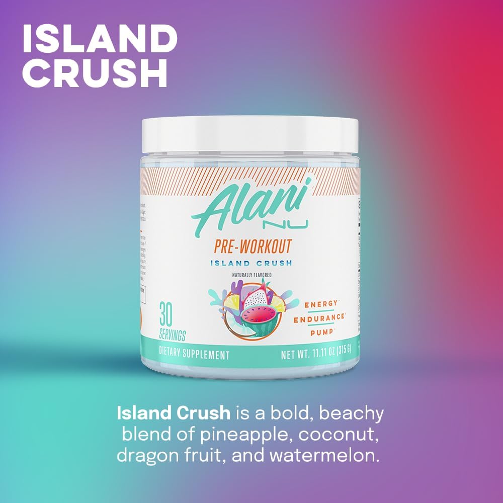 Alani Nu Pre Workout Powder Island Crush, Amino Energy Boost, Endurance Supplement, Sugar Free, 200mg Caffeine, L-Theanine, Beta-Alanine, L-Citrulline, 30 Servings 4