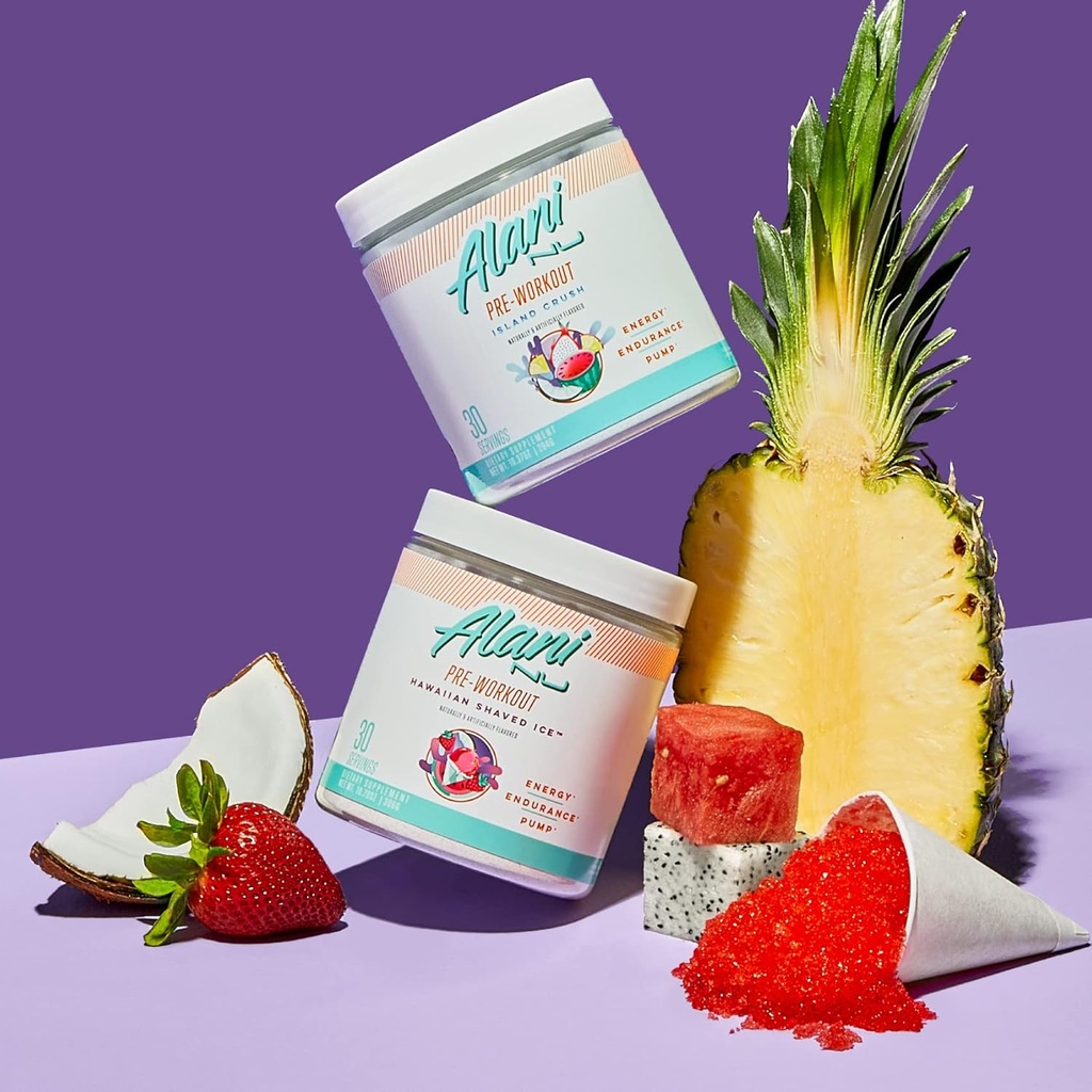 Alani Nu Pre Workout Powder Island Crush, Amino Energy Boost, Endurance Supplement, Sugar Free, 200mg Caffeine, L-Theanine, Beta-Alanine, L-Citrulline, 30 Servings 6