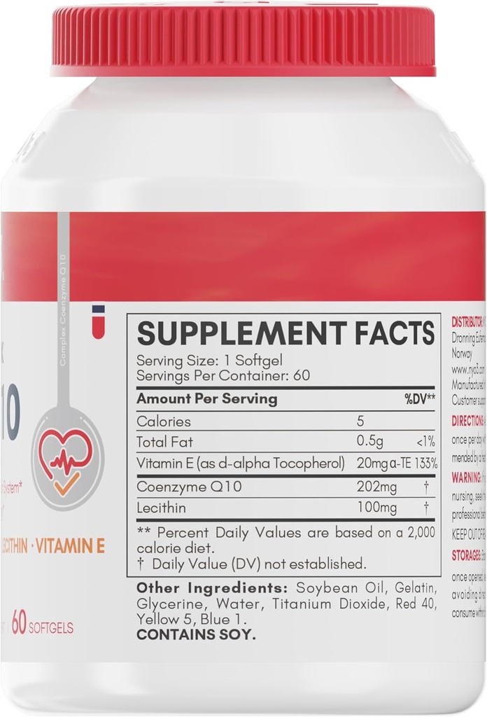 NYO3 CoQ10 120mg with BioPerine(Black Pepper), Coenzyme Q10 with Vitamins E, Ultra High Absorption Antioxidant Support for Heart Health, Gluten Free, 30 Days Supply 3
