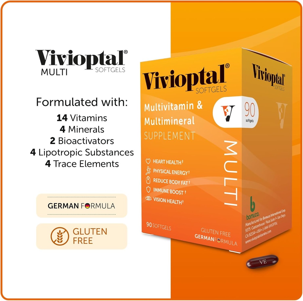 Vivioptal Multi, 90 Softgels, Multivitamin & Multimineral, Gluten Free, German Formula 6
