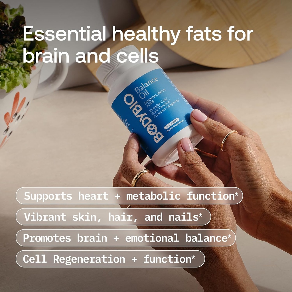 BodyBio Balance Oil - Vegan Omega 3 6 Supplement – Cold-Pressed Safflower & Flaxseed Oil – Supports Brain Function, Healthy Skin, and Mood 6