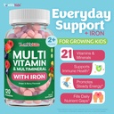 YUM-V'S Kids Multivitamin with Iron - Kids Chewable Multivitamin - Vitamins + Iron Supplement - Toddler Vitamins for 2 Year Old+, Kosher, Halal, Gluten Free 120 (Pack of 2 3