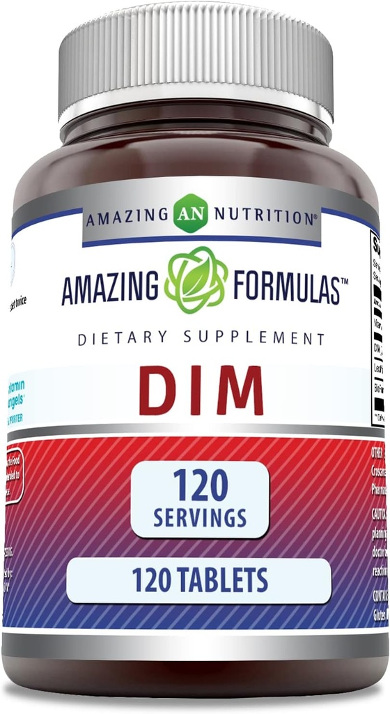 Amazing Formulas DIM (Diindolylmethane) Supplement | 100 Mg Per Serving | 120 Tablets | Non-GMO | Gluten Free | Made in USA 2