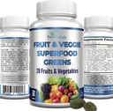 Fruit and Veggie Superfood Greens - 28 Fruits and Vegetables incl. Alfalfa, Barley Grass, Spirulina, Beet Root, Tart Cherry, Concentrated Natural Antioxidants- 60 Tablets 2