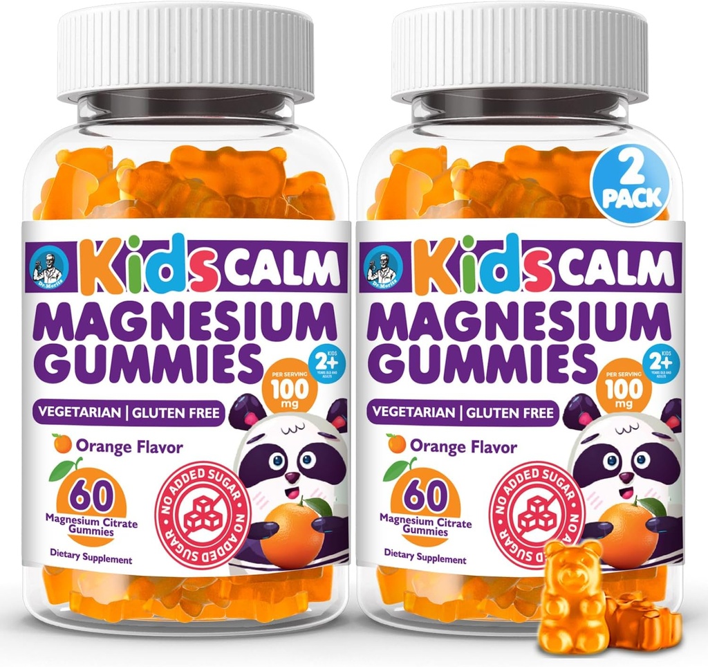 Dr. Moritz Calming and Relaxing Kids Magnesium Gummies, Non-GMO and Low Sugar Magnesium Kids Chewy Supplements, Sleep Gummies Kids, Orange Flavor 2