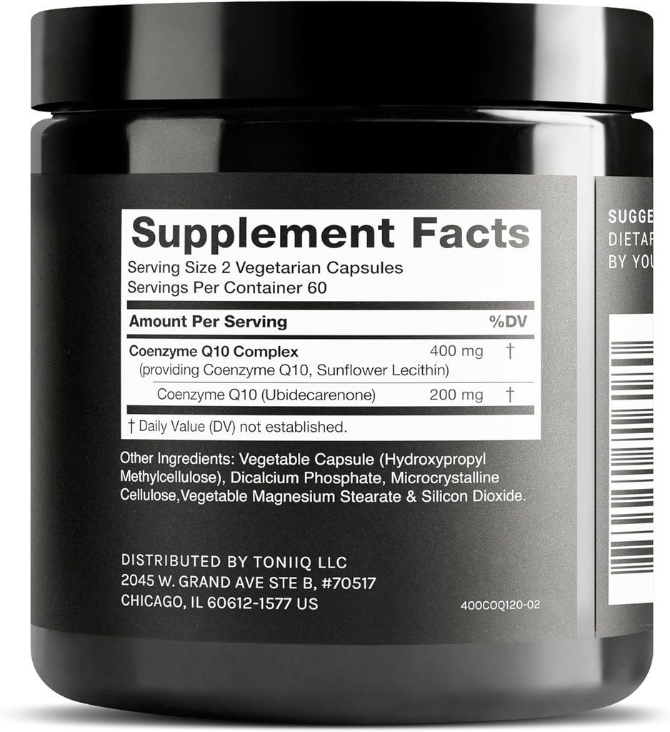 CoQ10 400mg Extra Strength - Ultra High Purity with MCT Oil for Superior Absorption - 98% Purified - Third-Party Tested, 60 Veggie Capsules 4