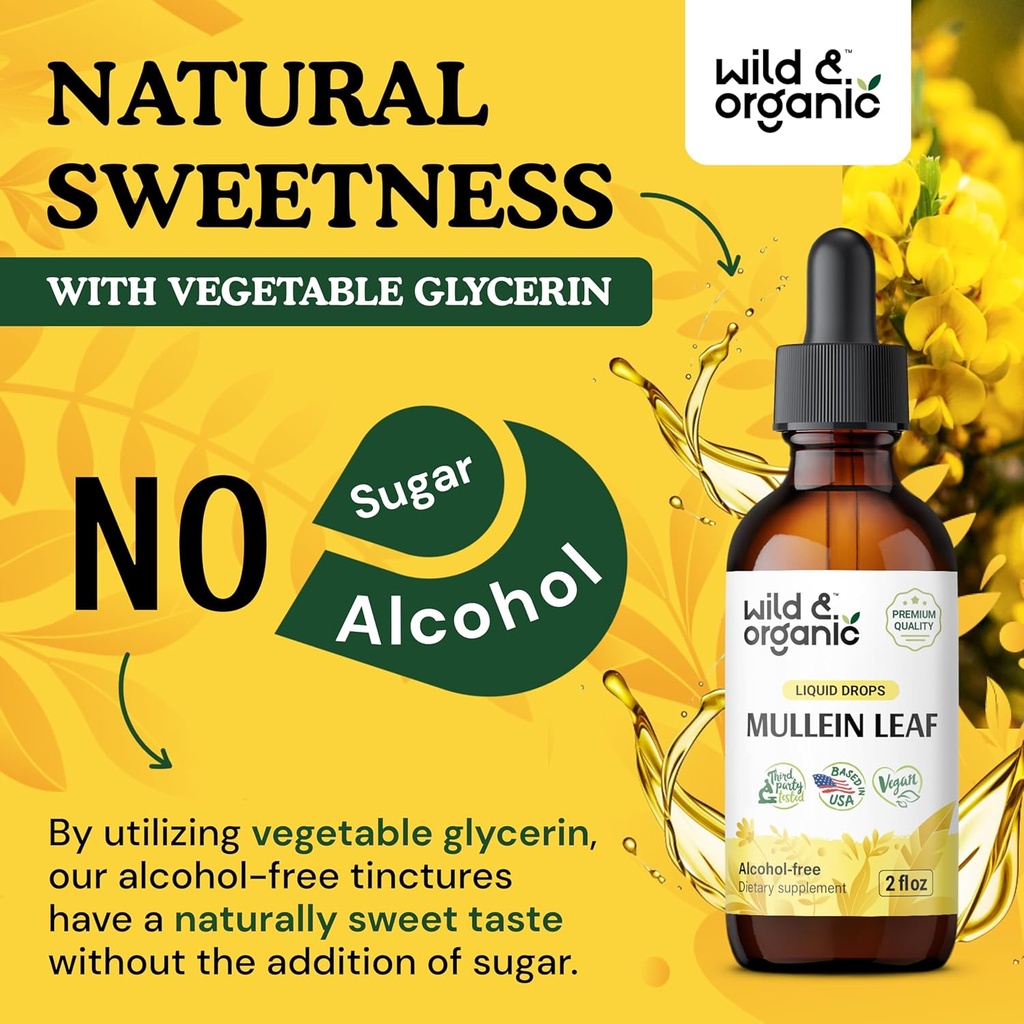 Wild & Organic Mullein Drops 2 oz & Chlorophyll Gummies 60 Chews 6