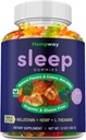Hemp Sleep Gummies Triple Action | Promotes Healthy Sleep | Relaxes Body & Mind | Made in USA | 5mg Melatonin | 200mg Hemp | 10mg L-Theanine | 60 Organic Gummies 2