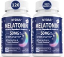 Melatonin 50 mg for Adults - Extra Strength 9-in-1 Fast Dissolve Sublingual - w/Vitamin D3 & MSM, Relaxing Herbal Blend-Ashwagandha, Lemon Balm, Passionflower,Chamomile,Sugar Free, Vegan 120 Servings 2