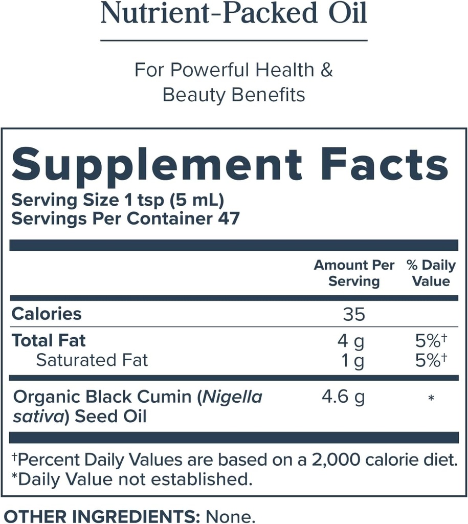 HERITAGE STORE Black Seed Oil, Organic, Cold Pressed Nigella Sativa Supplement with Thymoquinone, Omega 3 6 9, Antioxidant, Immunity, Cholesterol, Digestive, Heart & Join Health Support*, Vegan, 8oz 4