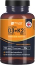 Vitamin D3 4000IU & K2 MK7 100µg Vegetarian Tablets I 180 (6 Months Supply) I Easy to Swallow Supplement for Immune Support, Calcium Boost, Bone & Muscle I Made in The UK by Prowise Healthcare 2
