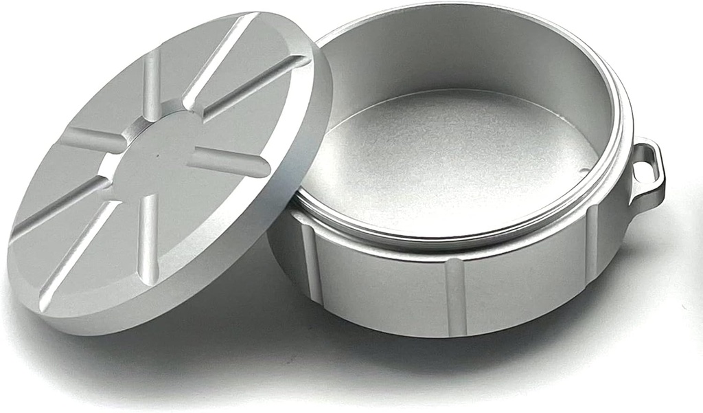 Travel Pill Box Aluminium Alloy Small Vitamin Box Waterproof Travel Pill Organizer Pill Dispenser Supplement Holder for Pills/Vitamin/Fish Oil (Sliver) 2