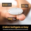 LUAL Calcium Minis 600 mg with Vitamin D3 - Bone & Muscle Support - 150 Mini Softgels - Easy to Swallow - Calcium & D3 for Strong Bones & Mobility 6