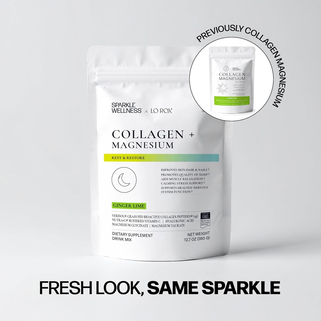 Collagen Magnesium Rest + Restore (Honey Lemonade) [30 Serves] | VERISOL Bioactive Collagen Peptides, Magnesium Glycinate & Taurate Salts | Lauren Roxburgh Rest + Restore | Calming Beauty Routine 4