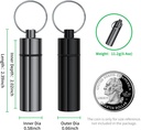 Small Pill Box,(2 Pack) Keychain Pill Holder Portable Mini Travel Pill Container Metal Case Bottle with Keyring 3