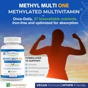 Power By Naturals Methyl Multi One – Iron-Free Methylated Multivitamin for Men & Women with B12 Methylcobalamin, P5P, Folate (5-MTHF), CoQ10 & Zinc for Energy & MTHFR Support, 60 Capsules (2-PK) 3