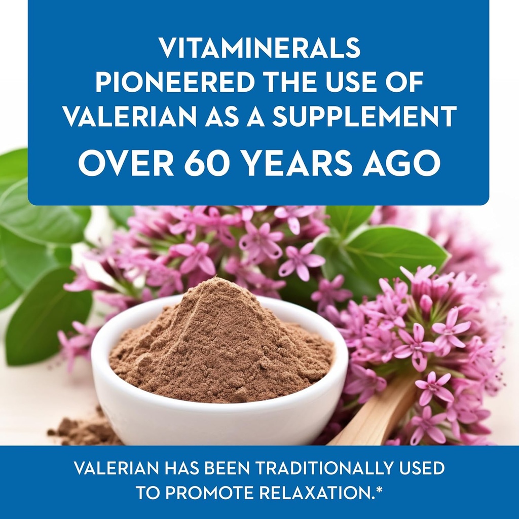 Vitaminerals 33+ Baldrian® Plus Natural Relaxing Support Standardized Valerian Extract (120) 4