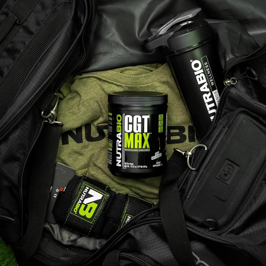 NutraBio CGT-MAX Powder- Creatine, Glutamine and Taurine to Support Muscle Recovery and Strength - 40 Servings - Unflavored 5