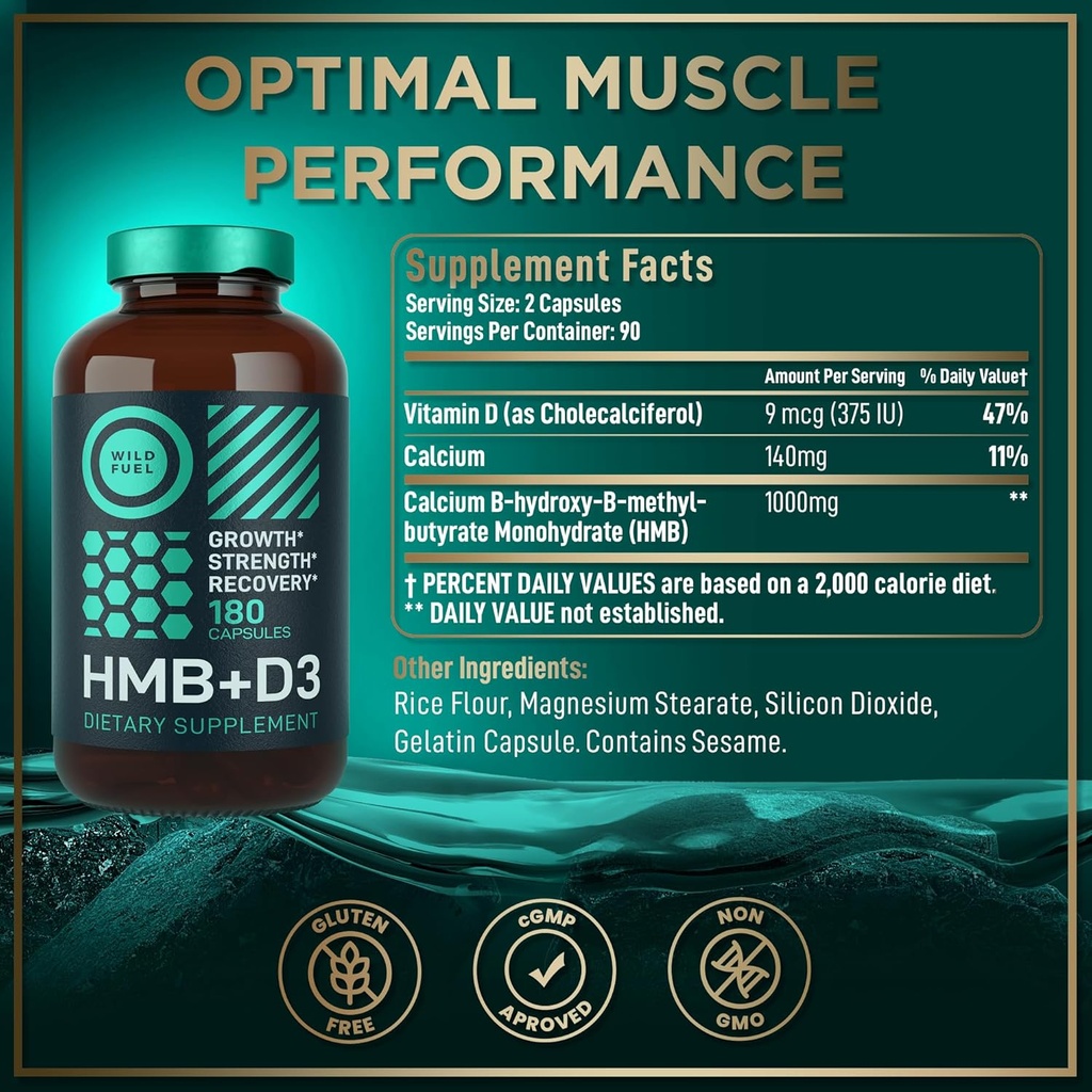 WILD FUEL HMB with Vitamin D3, Amino Acid Complex and Keto MCT Oil Gummies Power and Recovery Bundle 4