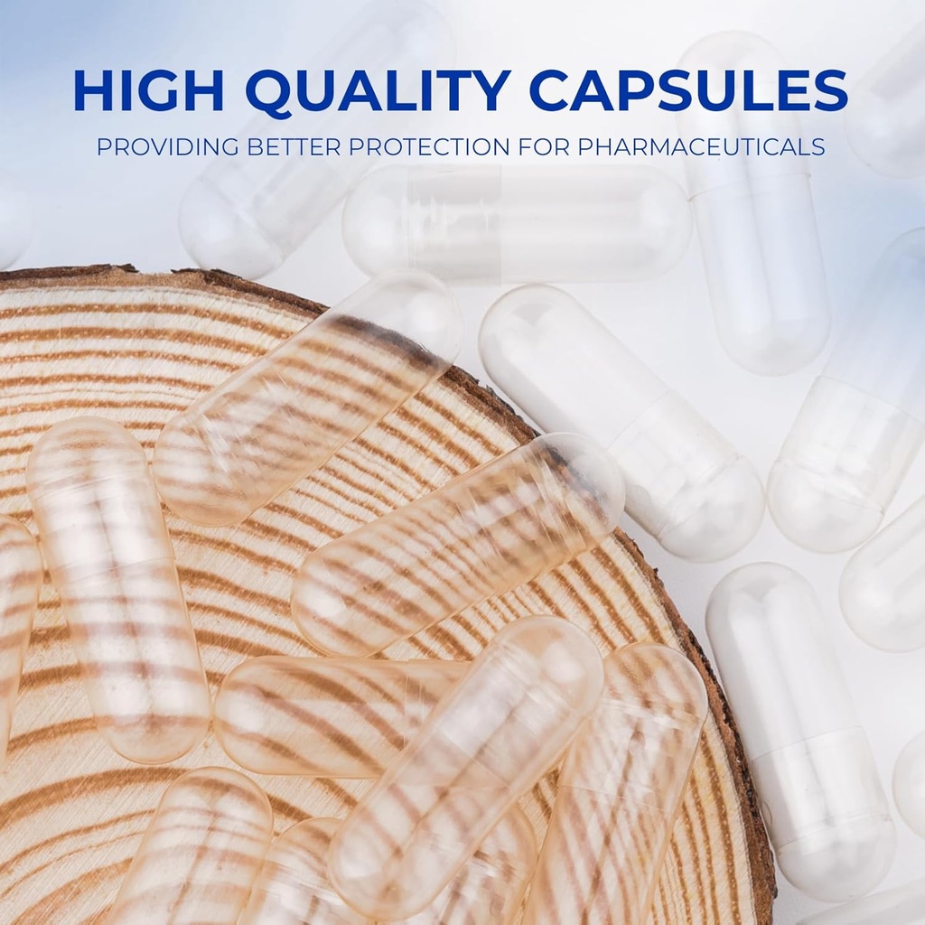 Empty Capsules Size 0 - Clear Fillable Vegetarian Capsules(100 Count) Size 0 Empty Pullulan Capsules with Two Micro Lab Spoons,- Veggie Capsules Empty Caps for DIY Your Own Supplements 5