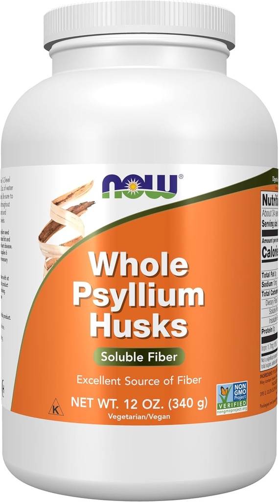NOW Foods Supplements, Whole Psyllium Husks, Granule, Non-GMO Project Verified, Soluble Fiber, 12-Ounce 2