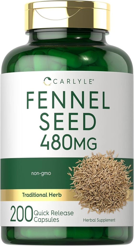 Carlyle Fennel Seed 480mg | 200 Capsules | Herbal Supplement | Non-GMO 2