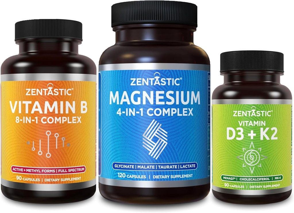 Zentastic 4-in-1 Magnesium Complex and Vitamin B-Complex and Vitamin D3 K2 2