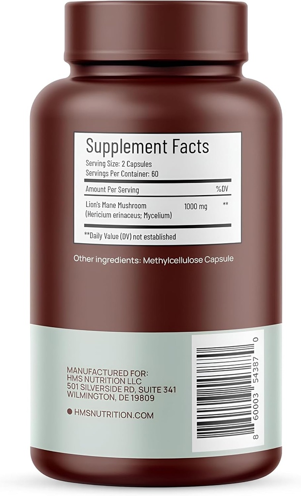 Lions Mane Supplement Capsules, Lions Mane Mushroom for Immune Support, Memory & Focus Supplement, 1000mg per Serving, Non-GMO Vegan, 120 Capsules, 2 Month Supply 3
