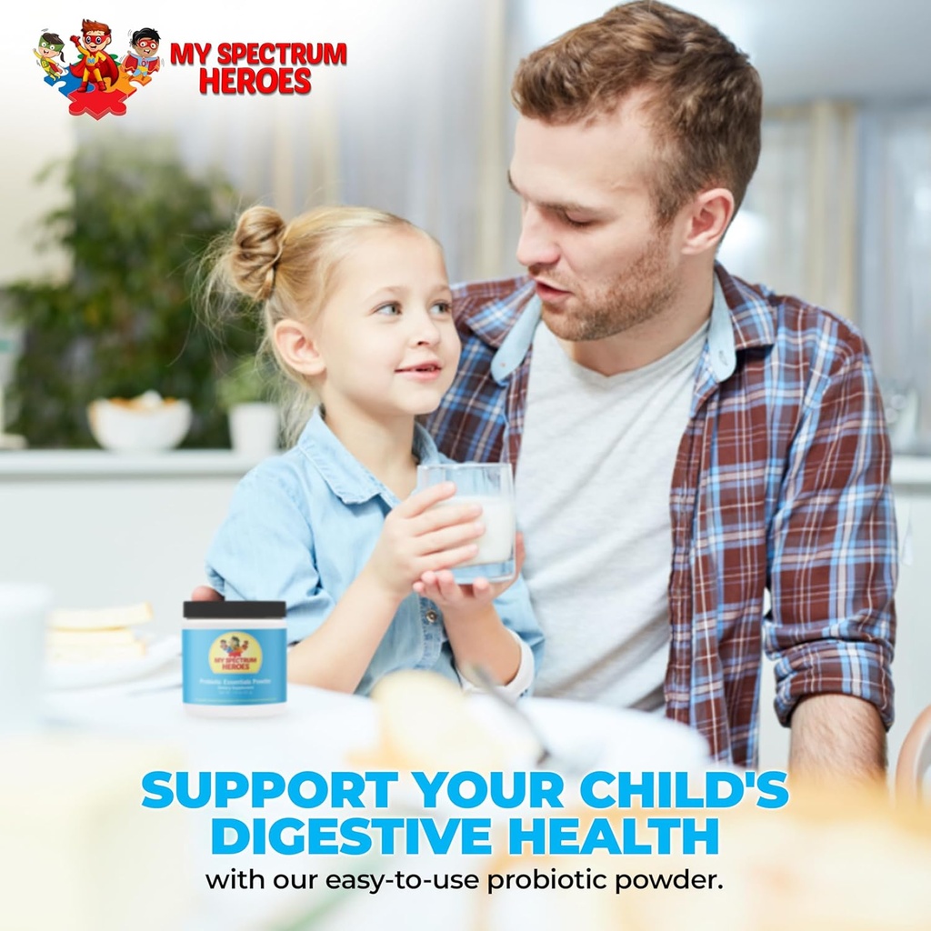 My Spectrum Heroes Probiotic for Kids - Helps Bowel Regularity, Digestion & Micronutrient Absorption, Maintain Gastrointestinal Balance, Children’s Gut Health and Digestive - 1.8oz (51g Powder) 6