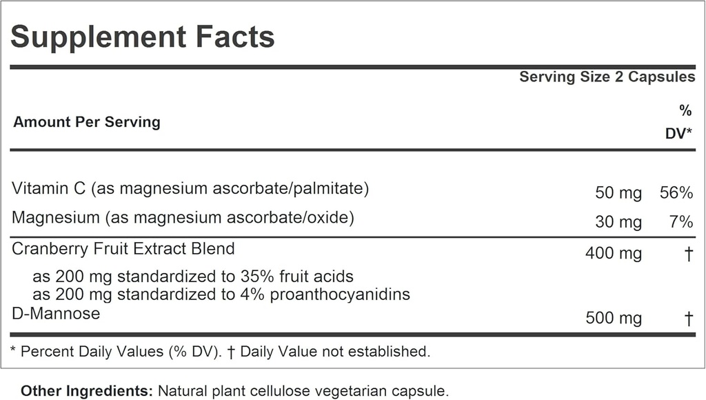 ANDREW LESSMAN Cranberry with D-Mannose - 60 Capsules - Supports Bladder, Kidney and Urinary Tract Health. High Potency Standardized Cranberry Concentrate and D-Mannose. Easy to Swallow Capsules 3