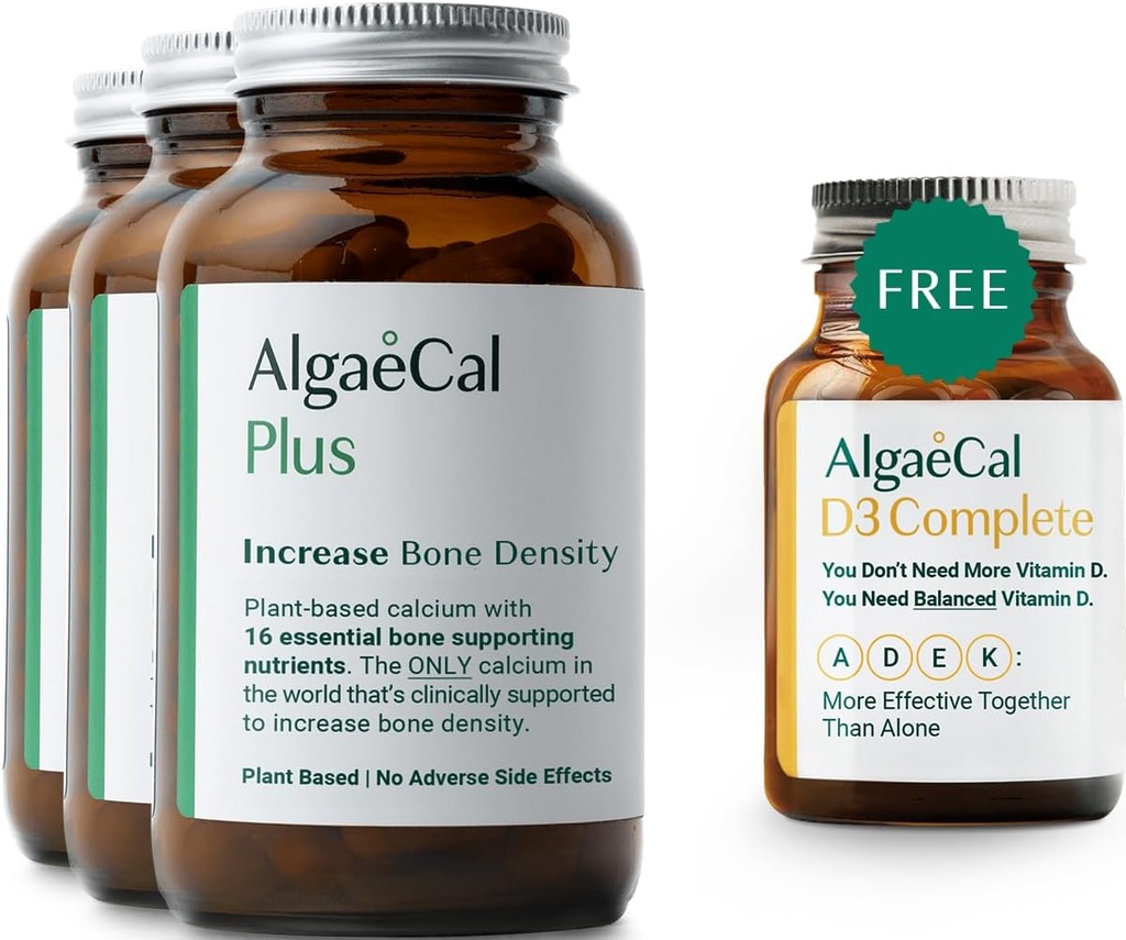 ALGAECAL Plus Bundle - Free 4-in-1 Vitamin D3 Complete & Red Algae Calcium with 16 Bone-Supporting Nutrients, Clinically Supported to Increase Bone Density & Boost Immune System 2