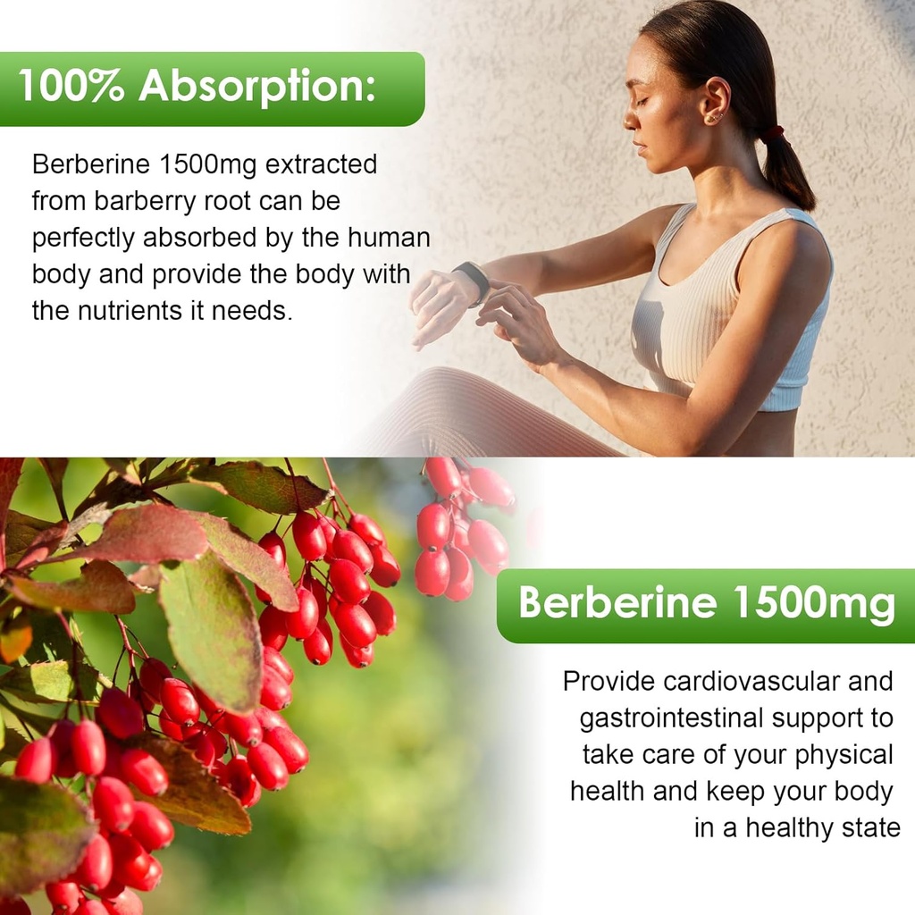 Berberine Supplement 1500mg, Organic Berberine Liquid Drops with Ceylon Cinnamon, Bitter Melon, Sugar-Free & Vegan Supplement Supports Immune System & Gastrointestinal Care - 4 FL Oz 2