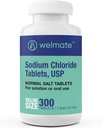 WELMATE - Sodium Chloride (Salt) Tablets - 1000 mg per Tablet - Maintains Hydration & Electrolyte Balance - 300 Count - 15.4 g Total Salt Content - Tablet Form 2