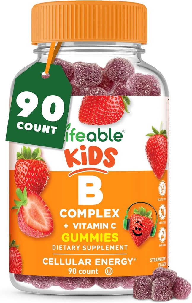 Lifeable Vitamin B Complex for Kids | with VIT C | Great Tasting B Complex Gummies | Vegan Kids B Complex | Energy and Nerve Support | 90 Gummies 2