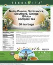 Muira Puama, Schizandra, Eleuthero, Ginkgo Biloba Complex Tea (50 tea bags, ZIN: 511977) 3